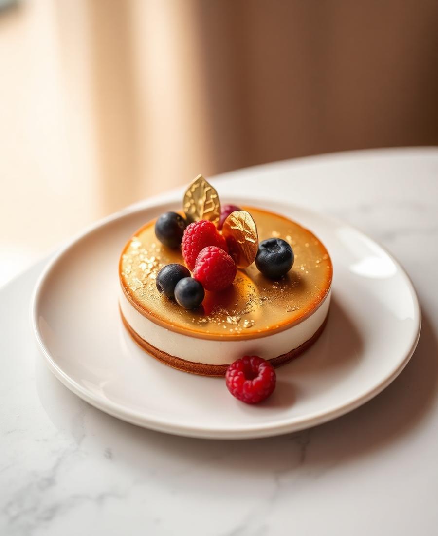 Vanilla Soufflé, Gold Leaf